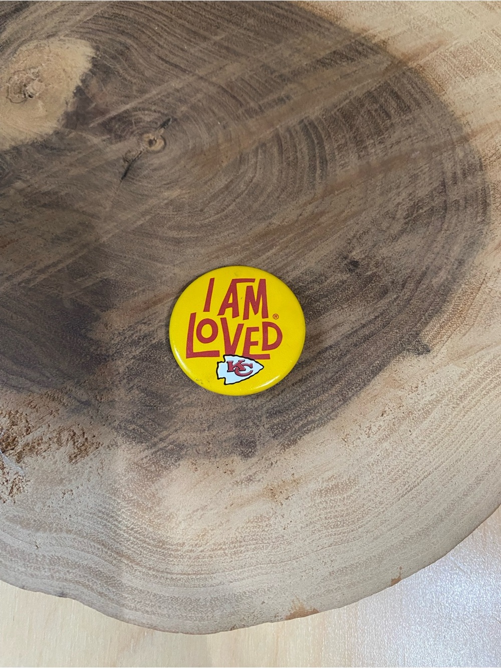 "I Am Loved" Yellow Kansas City Chiefs Pin -football collector Pin